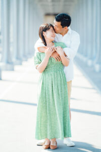 パリ ビラケム橋の前撮り写真 自然な笑顔