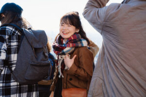 秋晴れのモンマルトルで撮るポートレート写真