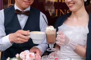 コーヒーカップとホットチョコ